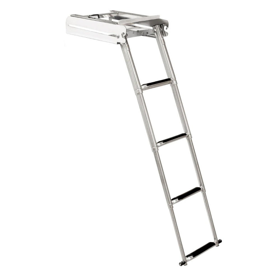 Whitecap 304 Stainless Steel 4 - Step Sliding Under Platform Ladder - Get Tight Gear