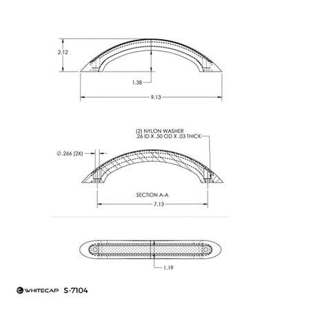 Whitecap 9" Stainless Steel Grab Handle with UV - Resistant Black Vinyl Inlay - Get Tight Gear