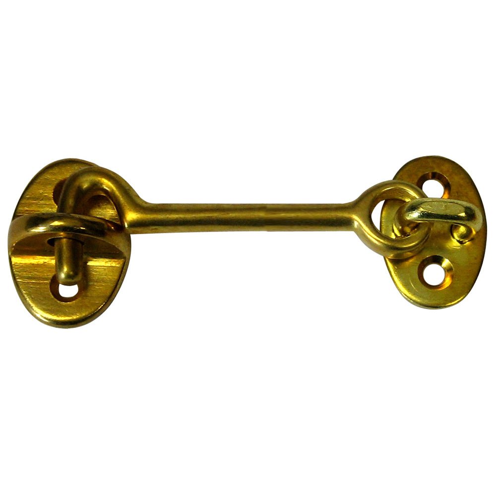Whitecap Cabin Door Hook - Polished Brass - 3" - Get Tight Gear