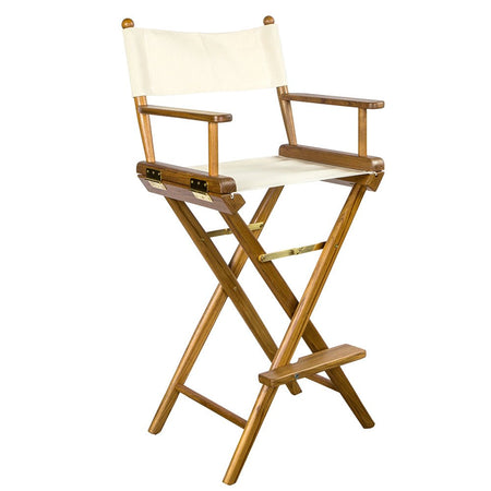 Whitecap Captain's Chair w/Natural Seat Covers - Teak - Get Tight Gear