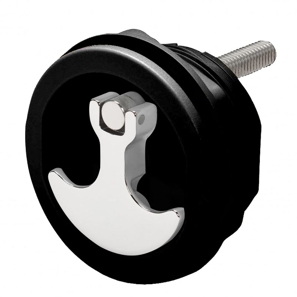 Whitecap Compression Handle CP Zamac/Black Nylon No Lock Fresh Water Use Only - Get Tight Gear
