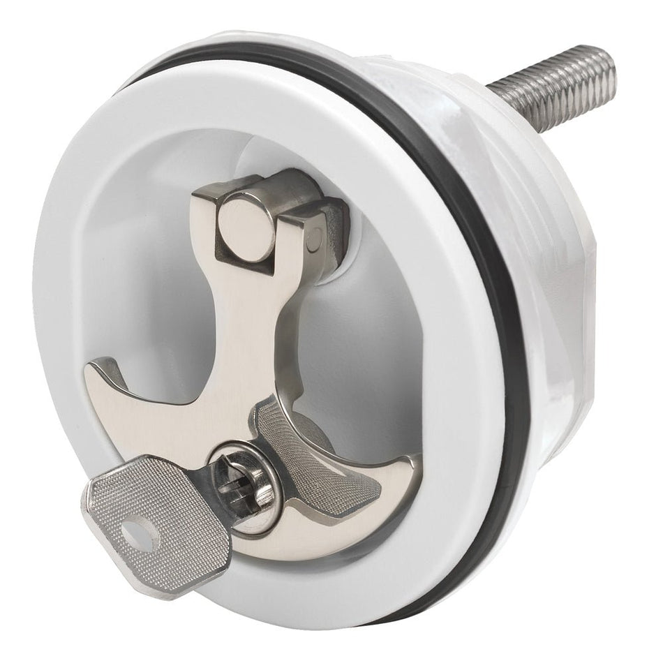 Whitecap Compression Handle - Nylon White/Stainless Steel - Locking - Get Tight Gear