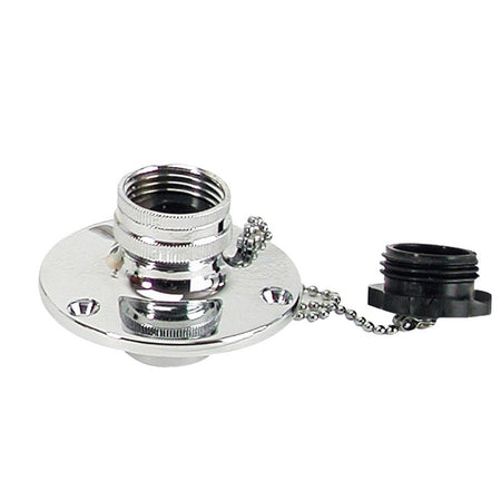 Whitecap C.P. Brass Inlet 2 - 3/4" Base 1 - 1/2" Depth - Get Tight Gear