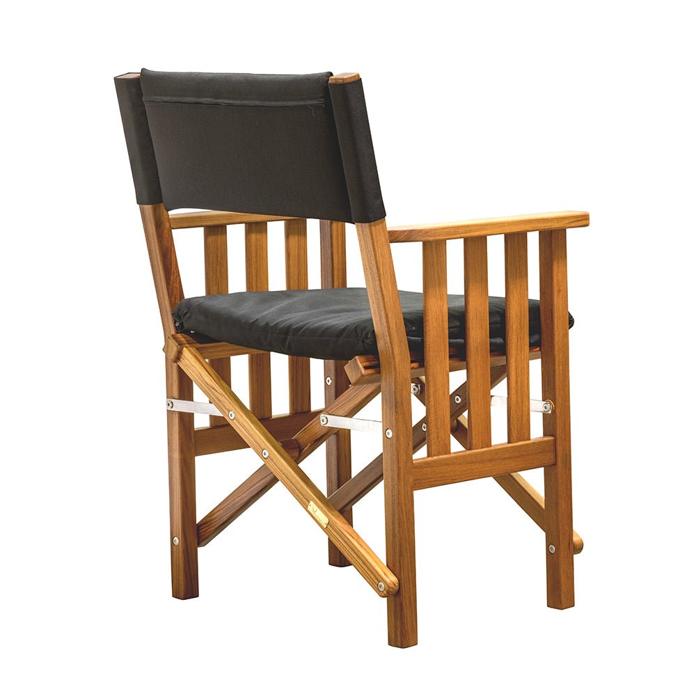 Whitecap Director's Chair II w/Black Cushion - Teak - Get Tight Gear