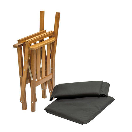 Whitecap Director's Chair II w/Black Cushion - Teak - Get Tight Gear