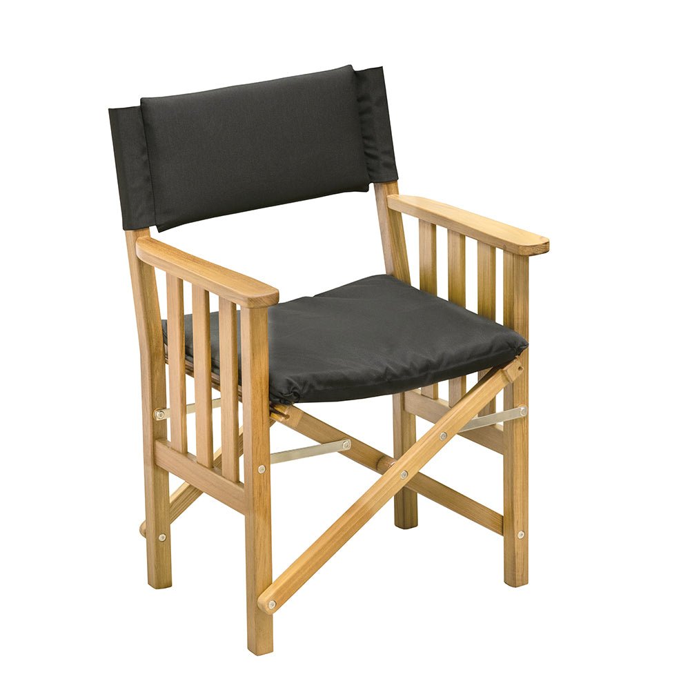 Whitecap Director's Chair II w/Black Cushion - Teak - Get Tight Gear