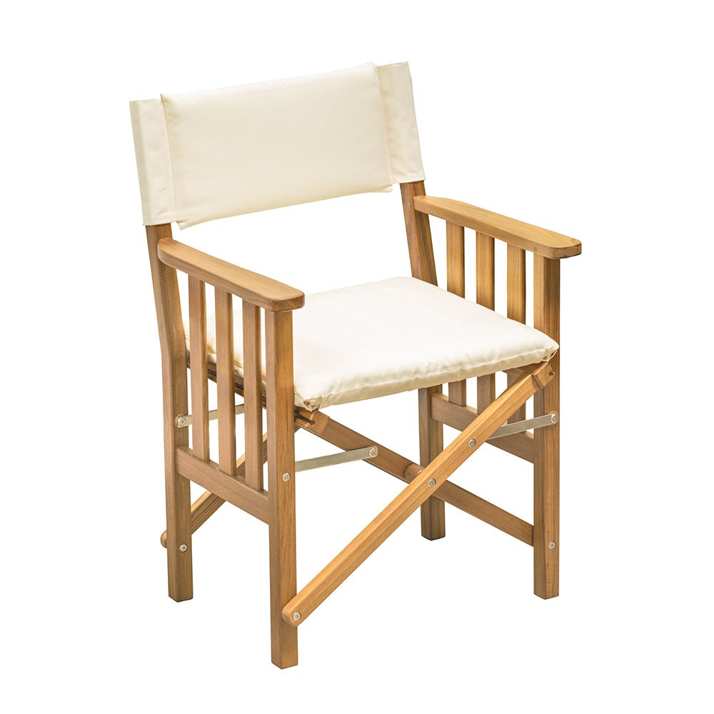 Whitecap Director's Chair II w/Cream Cushion - Teak - Get Tight Gear