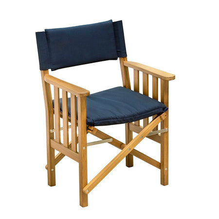 Whitecap Director's Chair II w/Navy Cushion - Teak - Get Tight Gear