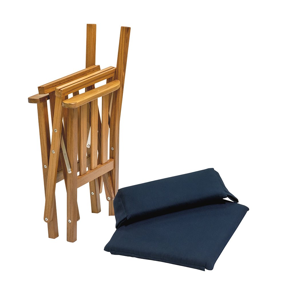 Whitecap Director's Chair II w/Navy Cushion - Teak - Get Tight Gear