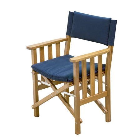 Whitecap Director's Chair II w/Navy Cushion - Teak - Get Tight Gear