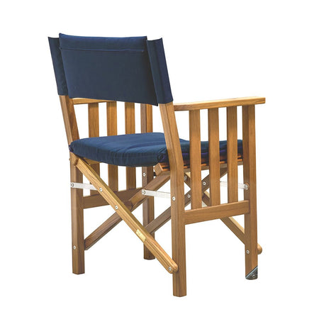 Whitecap Director's Chair II w/Navy Cushion - Teak - Get Tight Gear
