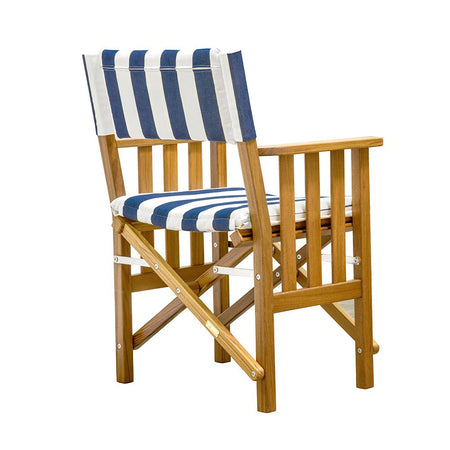 Whitecap Director's Chair II w/Navy & White Cushion - Teak - Get Tight Gear