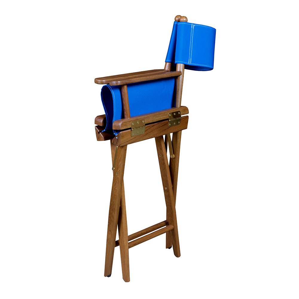 Whitecap Director's Chair w/Blue Seat Covers - Teak - Get Tight Gear