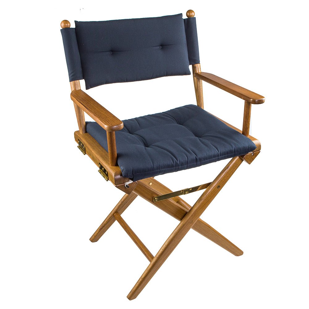 Whitecap Director's Chair w/Navy Cushion - Teak - Get Tight Gear
