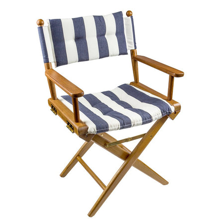 Whitecap Director's Chair w/Navy & White Cushion - Teak - Get Tight Gear