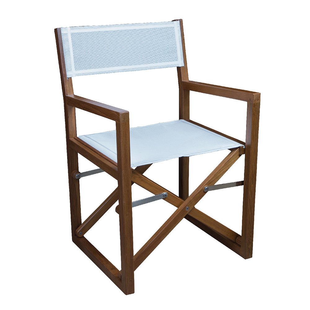 Whitecap Director's Chair w/White Batyline Fabric - Teak - Get Tight Gear