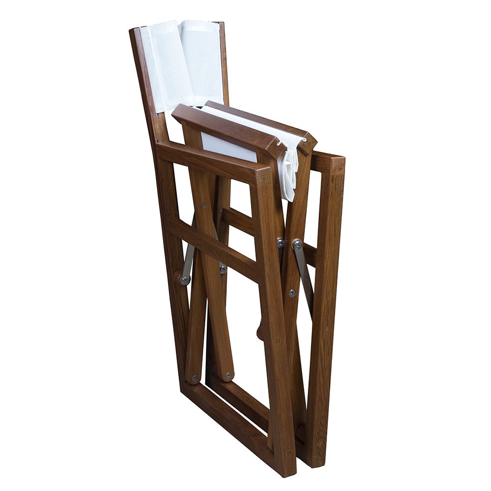 Whitecap Director's Chair w/White Batyline Fabric - Teak - Get Tight Gear