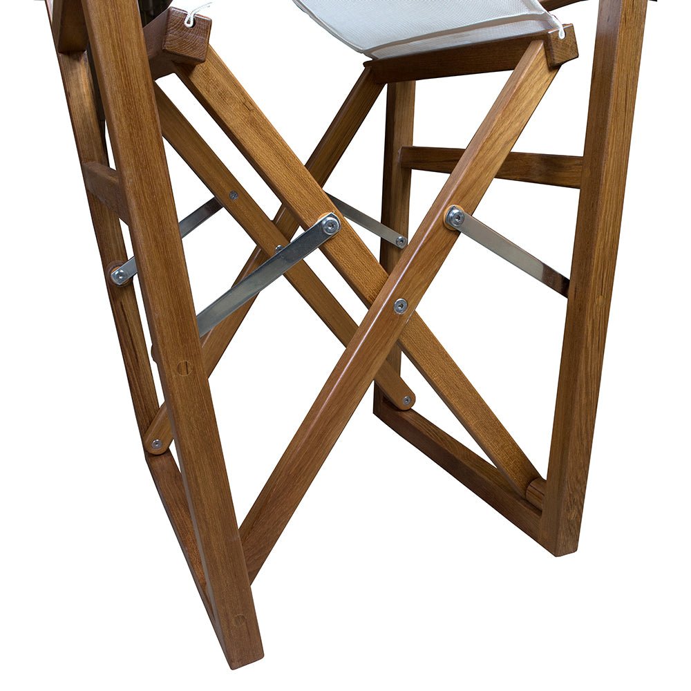 Whitecap Director's Chair w/White Batyline Fabric - Teak - Get Tight Gear