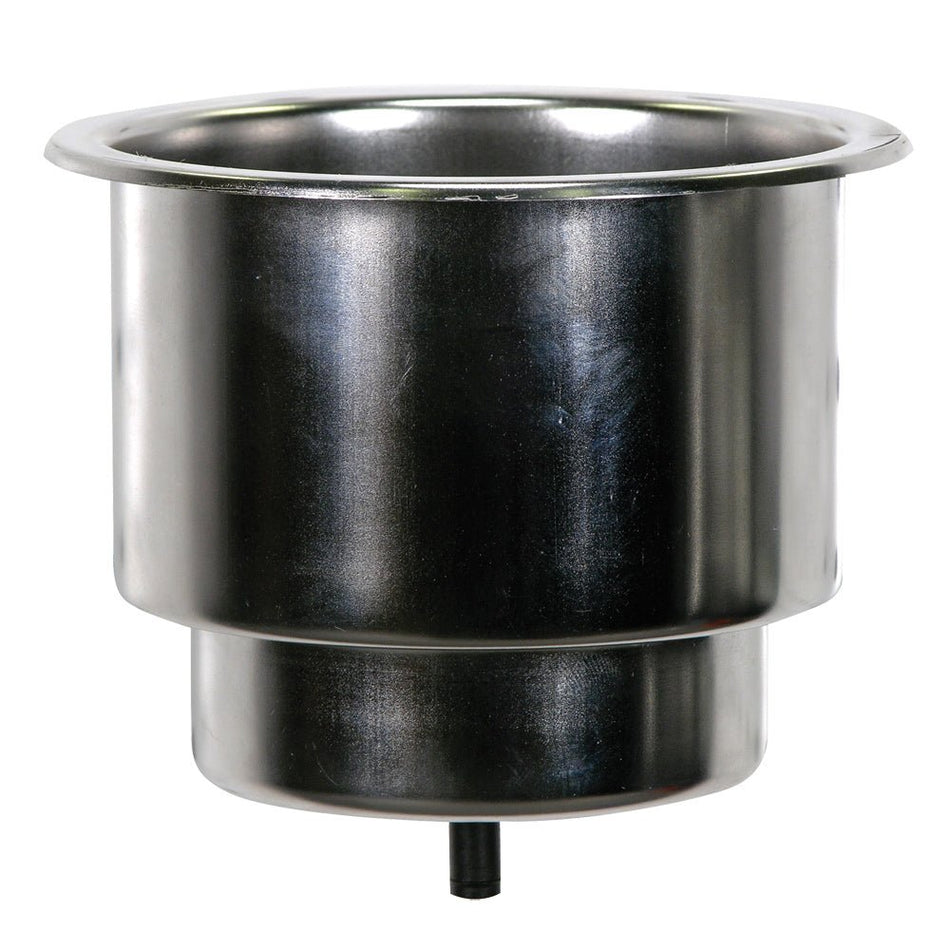 Whitecap Flush Cupholder w/Drain - 302 Stainless Steel - Get Tight Gear