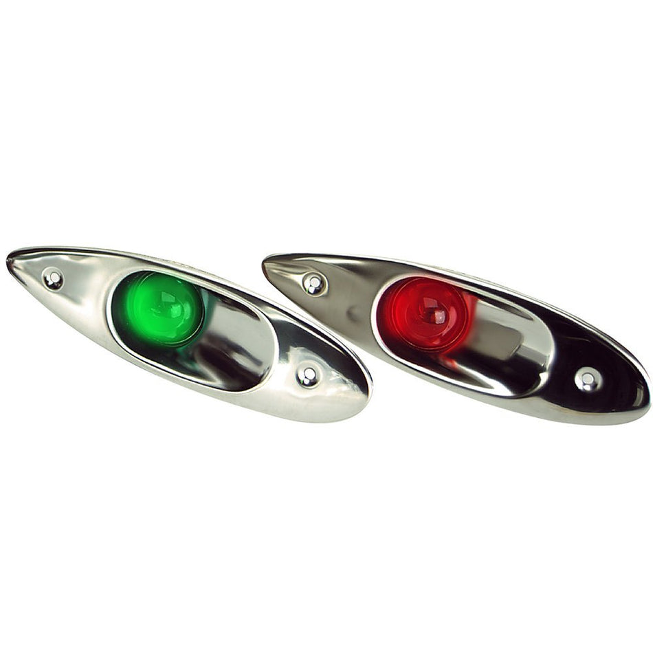 Whitecap Flush Mount LED Sidelights - 304 Stainless Steel - Pair - Get Tight Gear