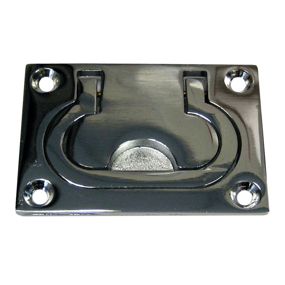 Whitecap Flush Pull Ring - CP/Brass - 3" x 2" - Get Tight Gear