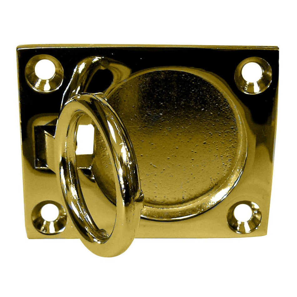 Whitecap Flush Pull Ring - Polished Brass - 2" x 2 - 1/2" - Get Tight Gear