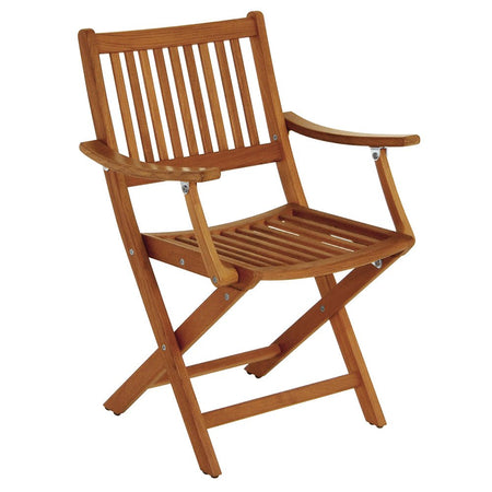 Whitecap Folding Chair w/Arms - Teak - Get Tight Gear