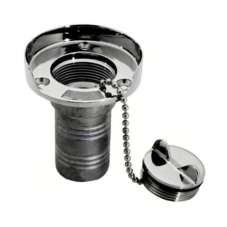 Whitecap Gas Hose Deck Fill w/Splash Guard - 1 - 1/2" Chain - Get Tight Gear