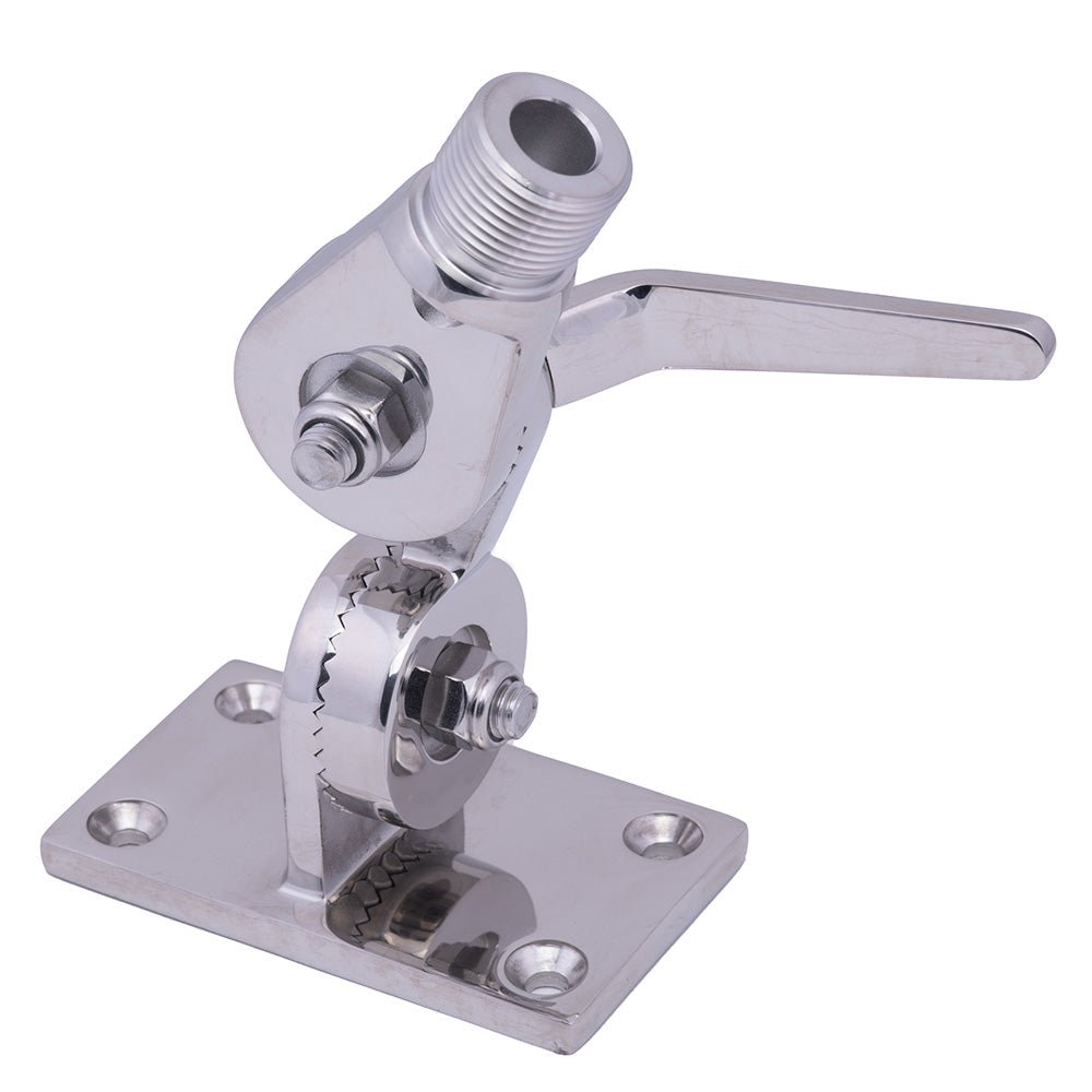 Whitecap Heavy - Duty Ratchet Antenna Mount - 316 Stainless Steel - Get Tight Gear