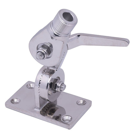 Whitecap Heavy - Duty Ratchet Antenna Mount - 316 Stainless Steel - Get Tight Gear