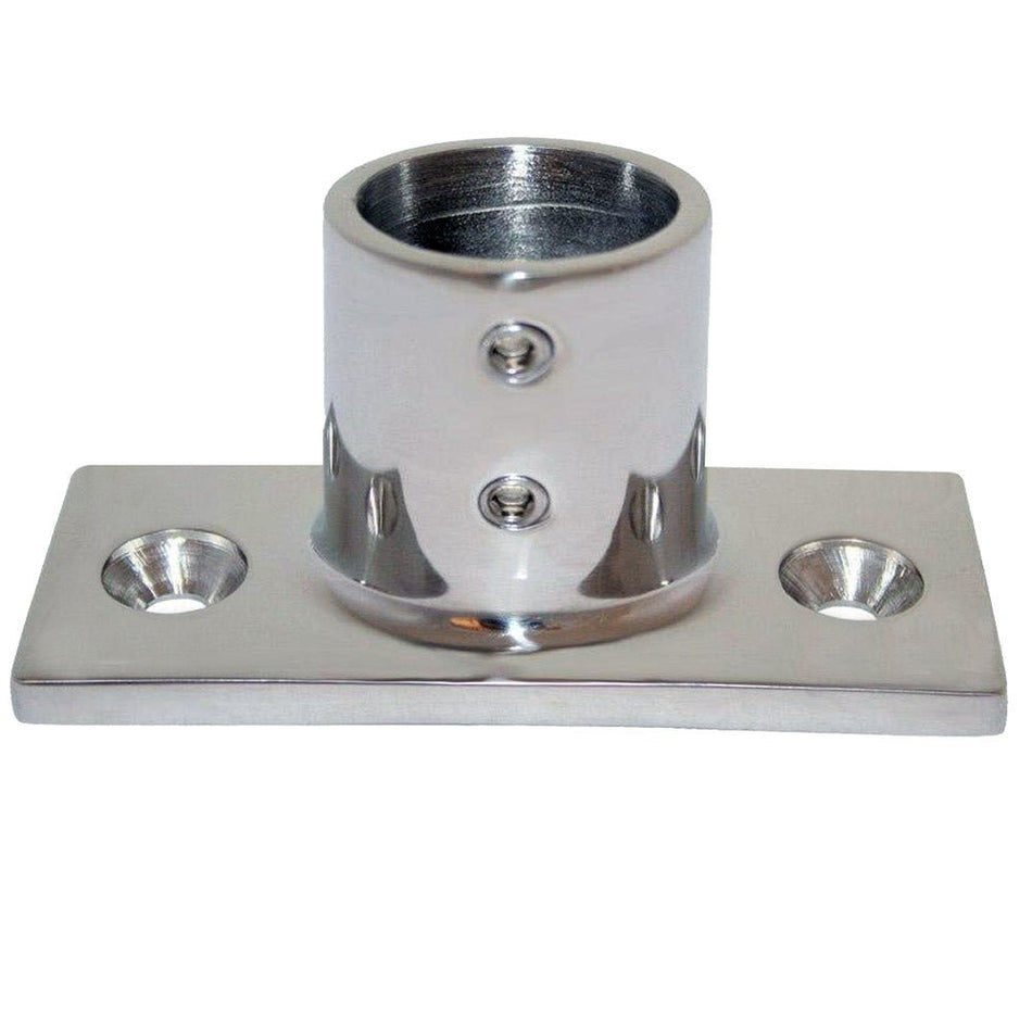 Whitecap " O.D. 90 2 - Hole Rectangle Base SS Rail Fitting - Get Tight Gear