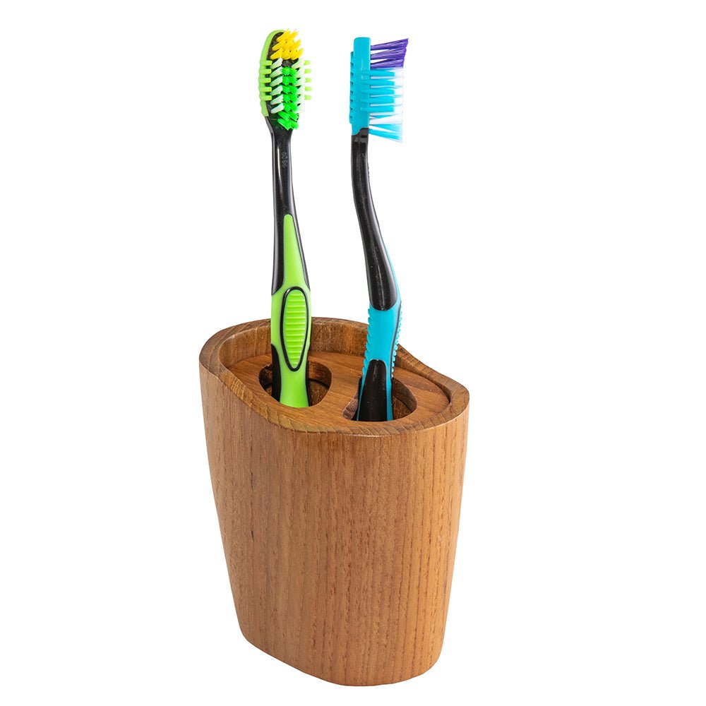 Whitecap Oval Toothbrush Holder (Oiled) - Teak - Get Tight Gear