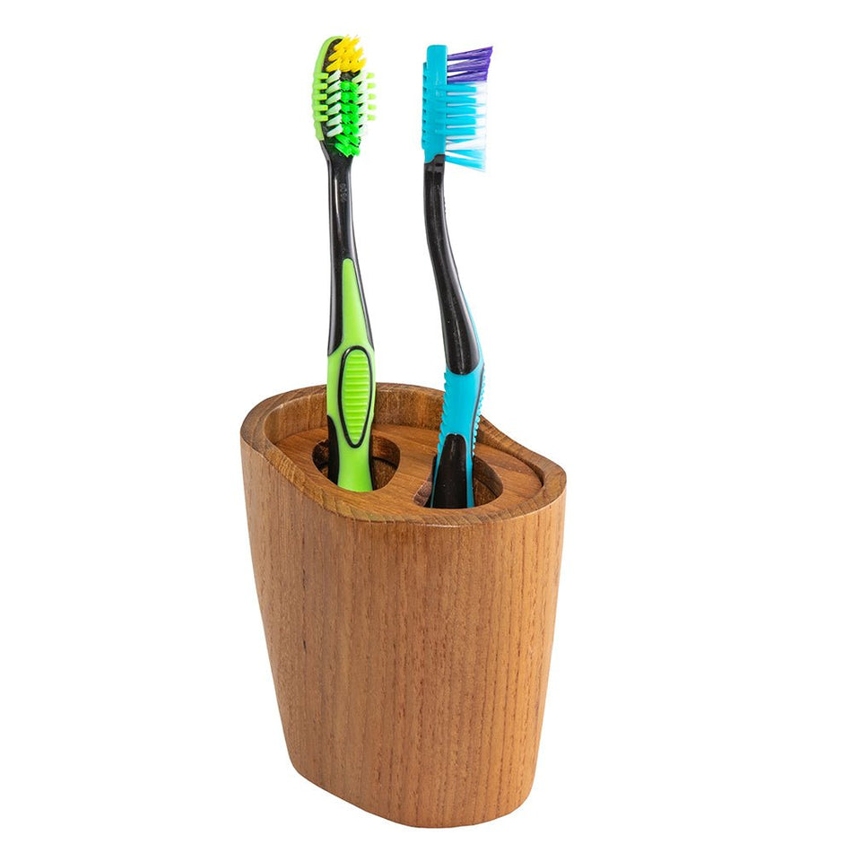 Whitecap Oval Toothbrush Holder (Oiled) - Teak - Get Tight Gear