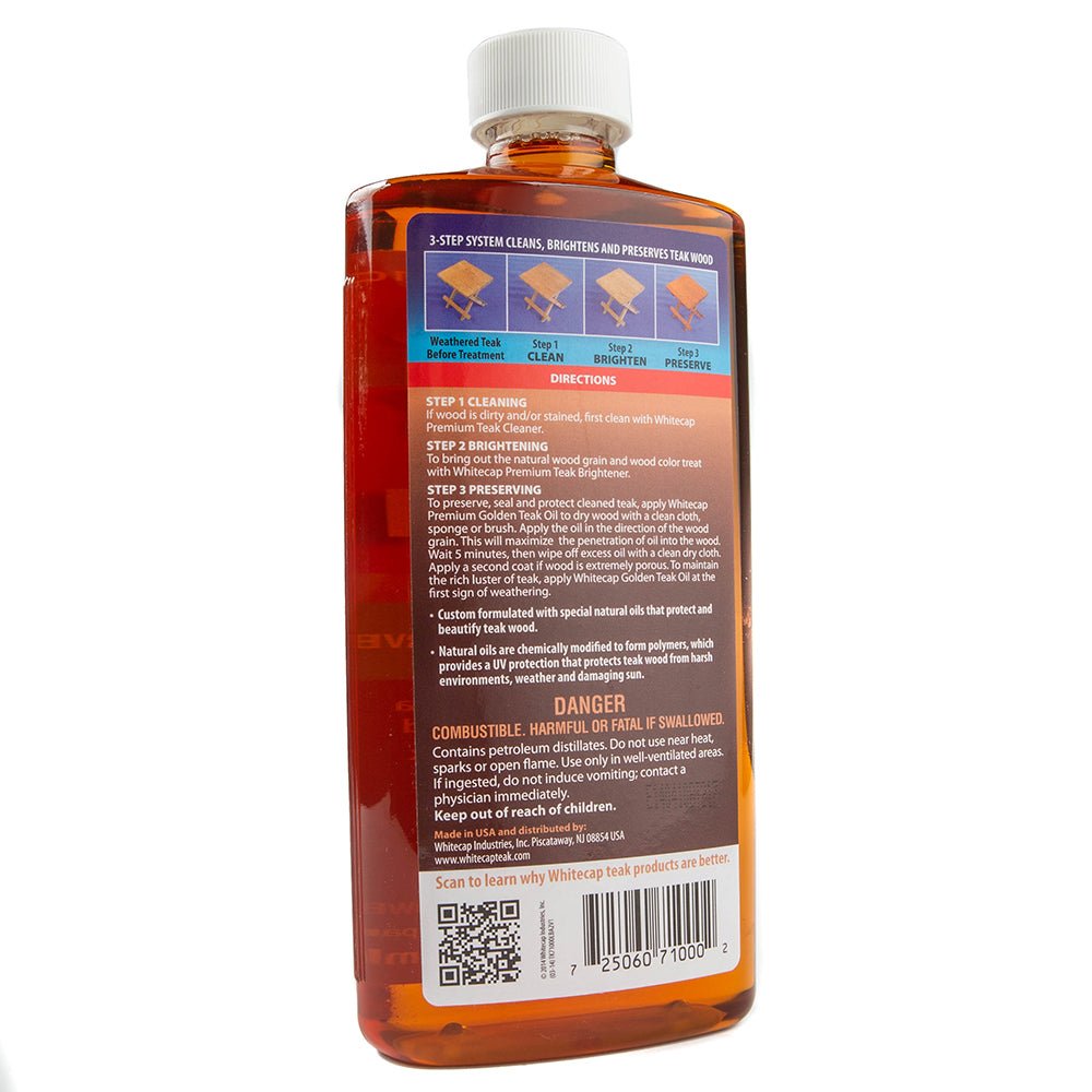 Whitecap Premium Golden Teak Oil - 16oz - Get Tight Gear