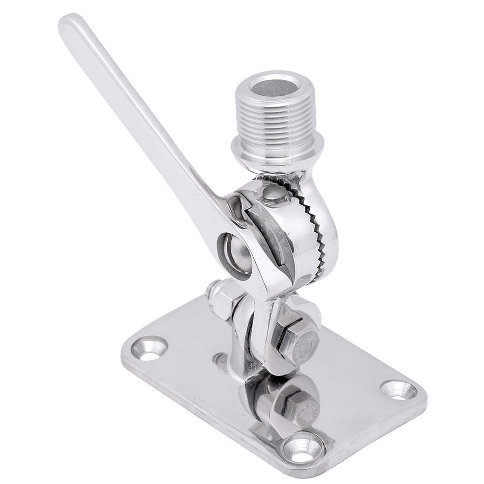 Whitecap Ratchet Antenna Mount - 316 Stainless Steel - Get Tight Gear