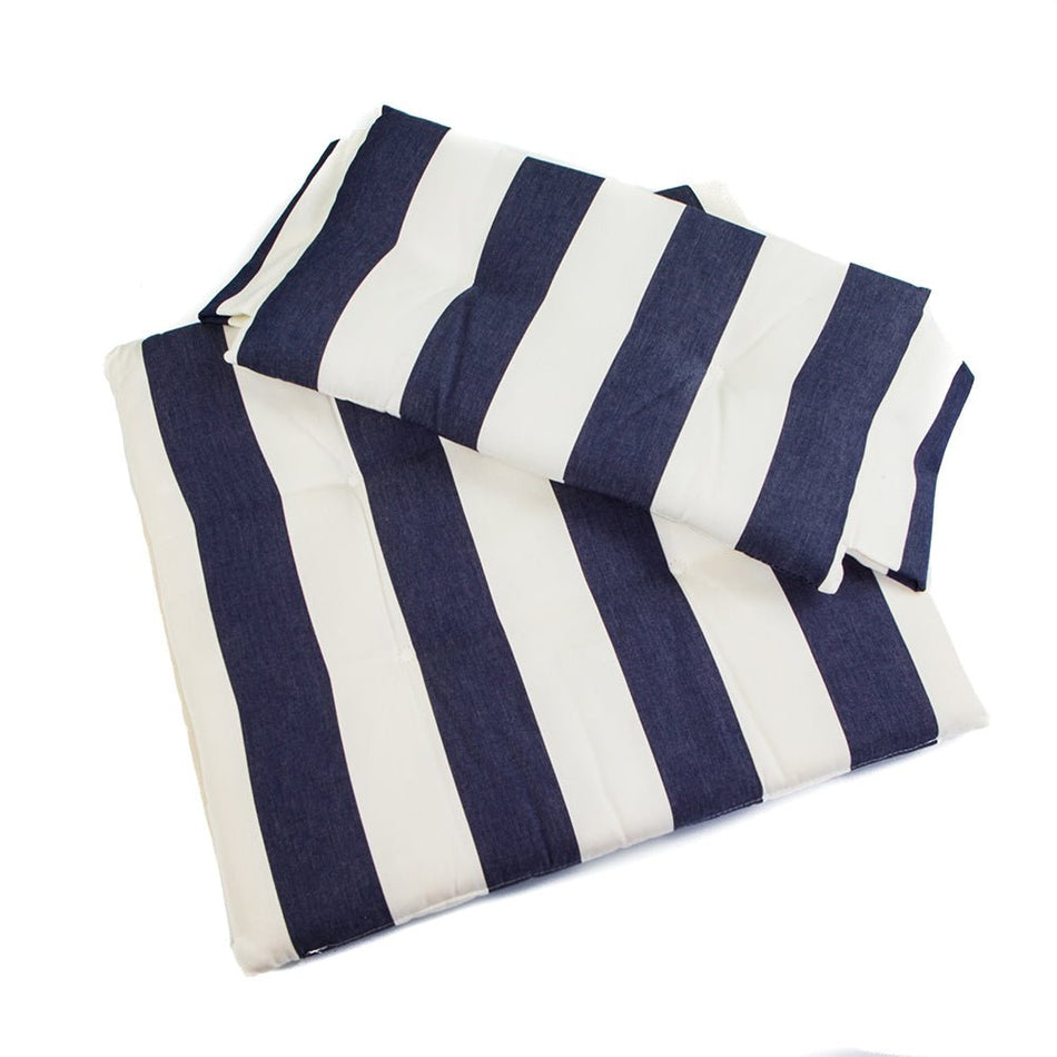 Whitecap Seat Cushion Set f/Director's Chair - Navy & White Stripes - Get Tight Gear