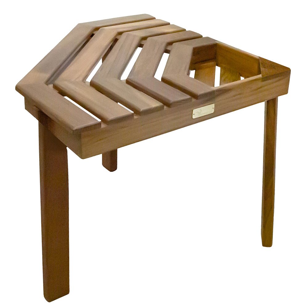 Whitecap Shower/Corner Stool - Teak - Get Tight Gear