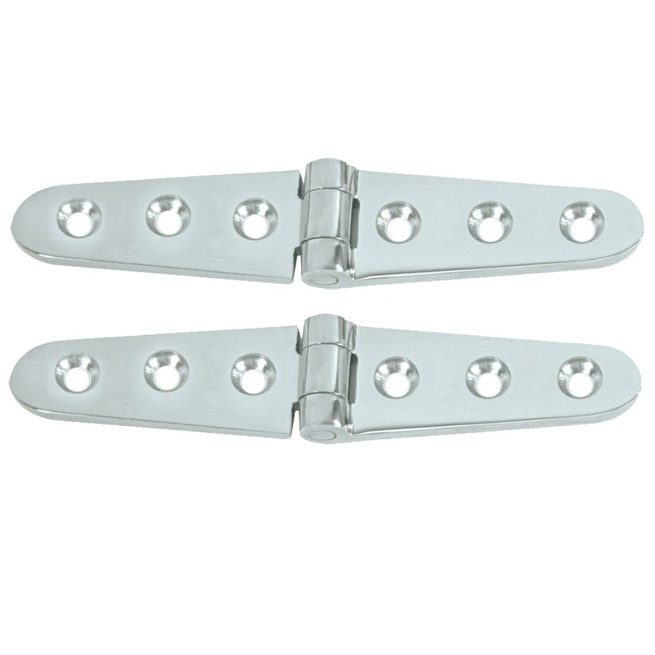 Whitecap Strap Hinge - CP/Brass - 6" x 1 - 1/8" - Pair - Get Tight Gear
