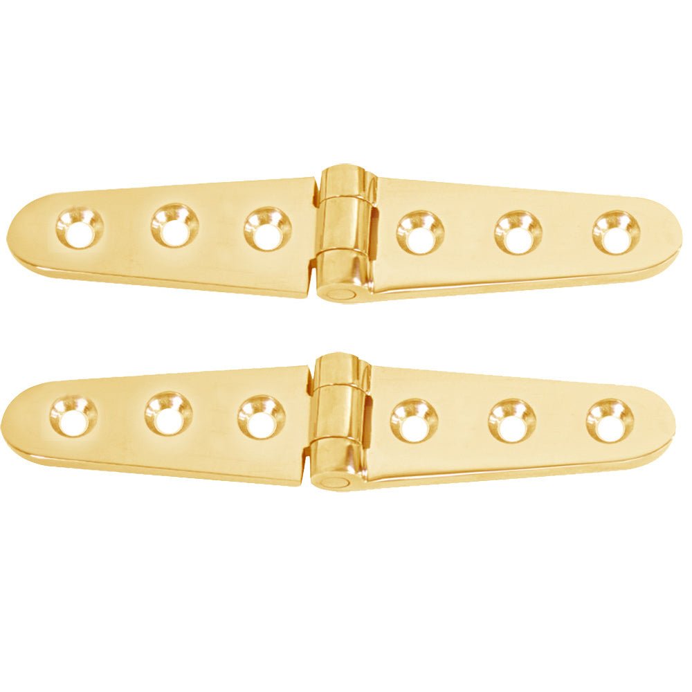 Whitecap Strap Hinge - Polished Brass - 6" x 1 - 1/8" - Pair - Get Tight Gear