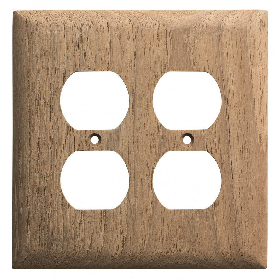 Whitecap Teak 2 - Duplex/Receptacle Cover Plate - Get Tight Gear