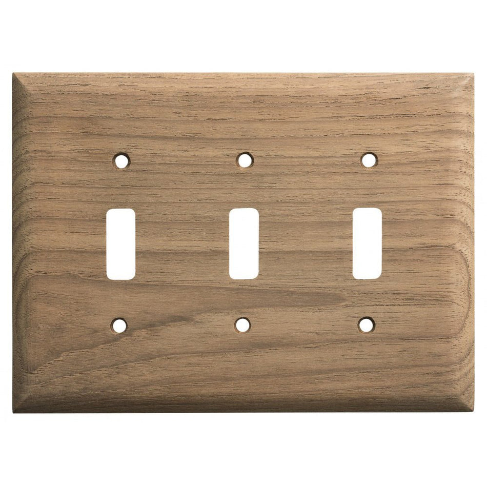 Whitecap Teak 3 - Toggle Switch/Receptacle Cover Plate - Get Tight Gear