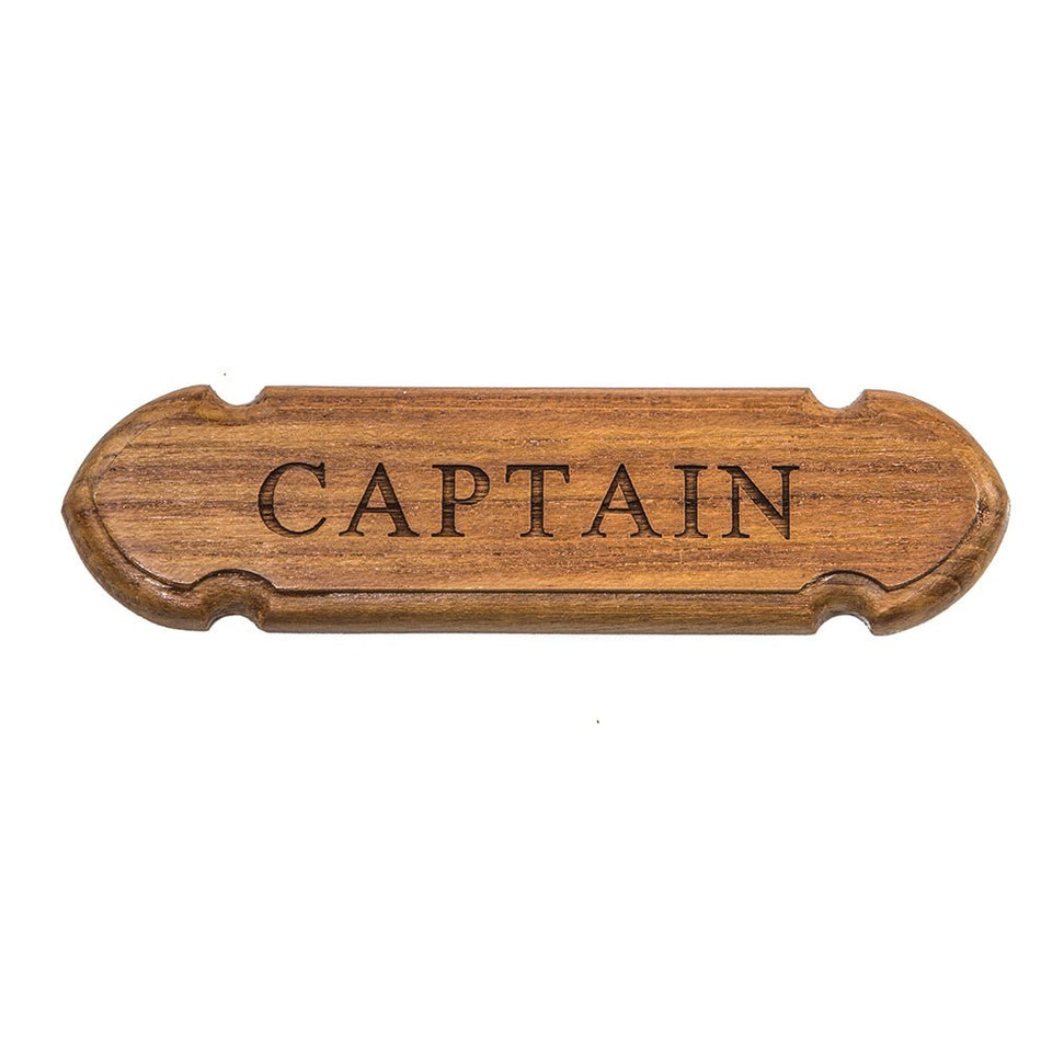 Whitecap Teak "CAPTAIN" Name Plate - Get Tight Gear
