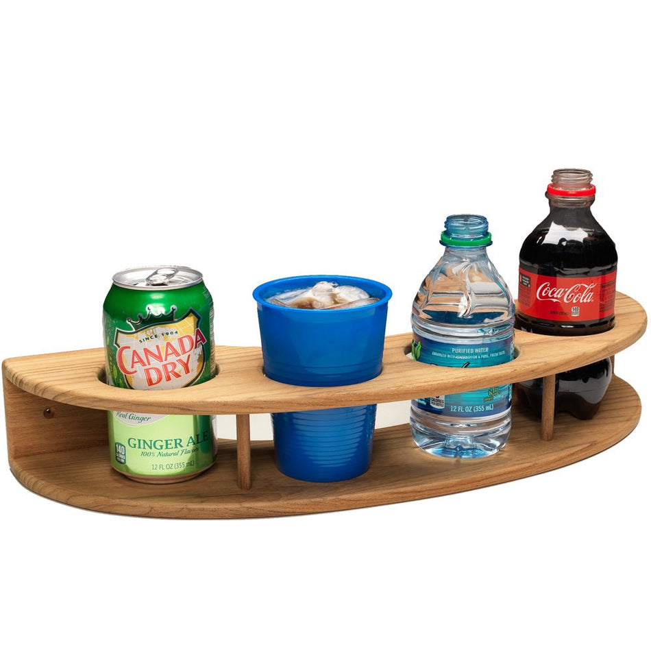 Whitecap Teak Curved Four - Drink Rack - Get Tight Gear