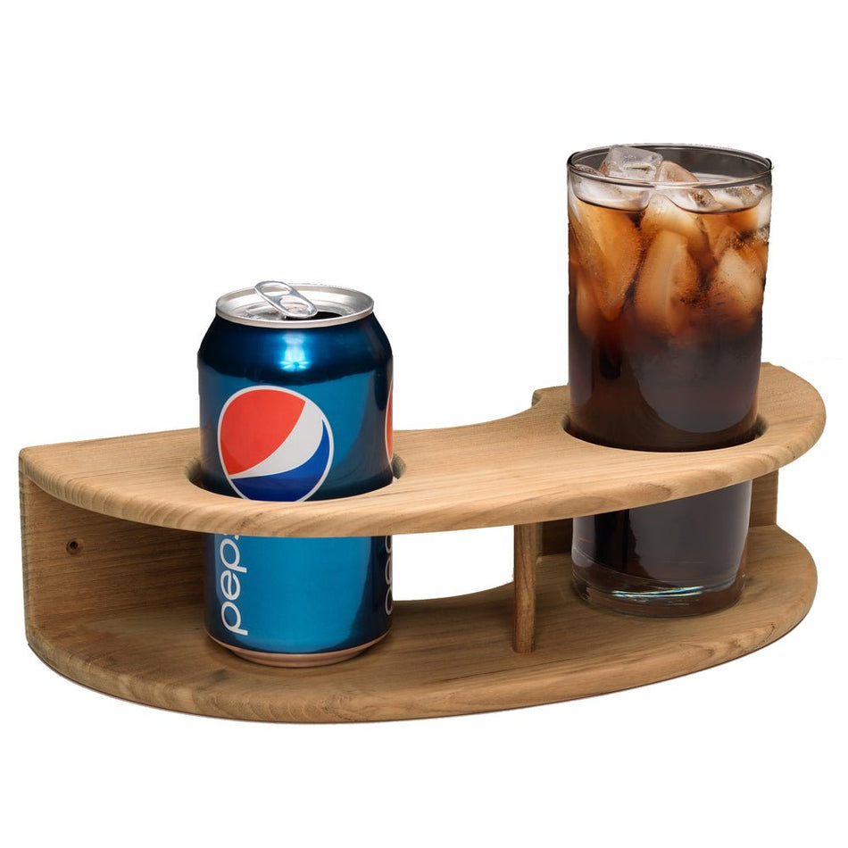 Whitecap Teak Curved Two - Drink Rack - Get Tight Gear