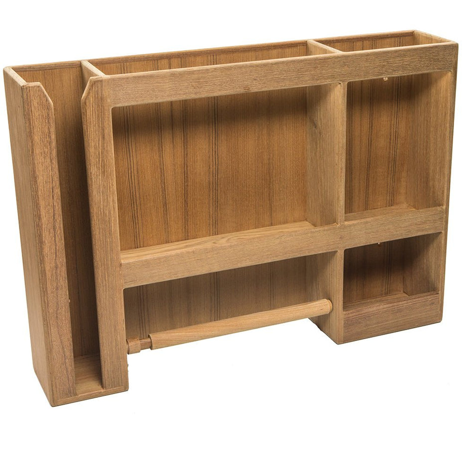 Whitecap Teak Dish/Cup/Paper Towel Rack - Get Tight Gear