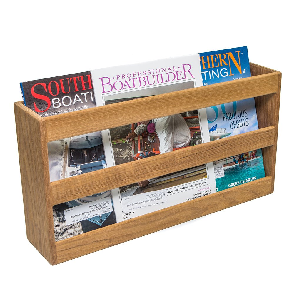 Whitecap Teak Double - Wide Magazine Rack - Get Tight Gear