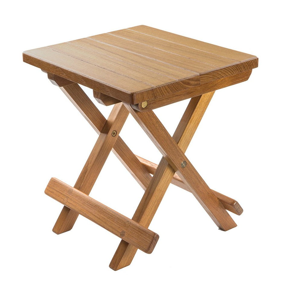 Whitecap Teak Grooved Top Fold - Away Table/Stool - Get Tight Gear