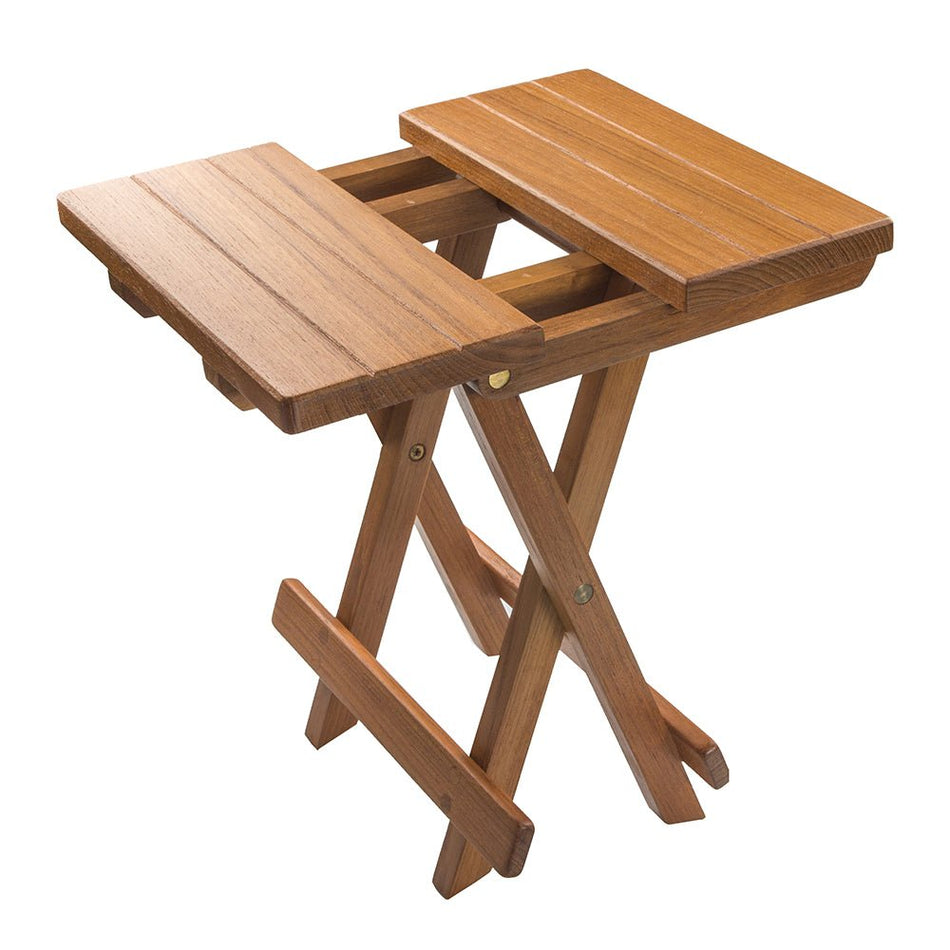 Whitecap Teak Grooved Top Fold - Away Table/Stool - Get Tight Gear