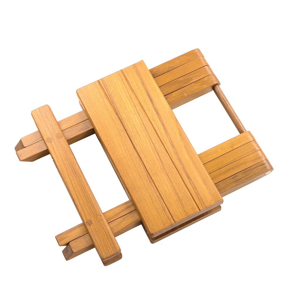 Whitecap Teak Grooved Top Fold - Away Table/Stool - Get Tight Gear