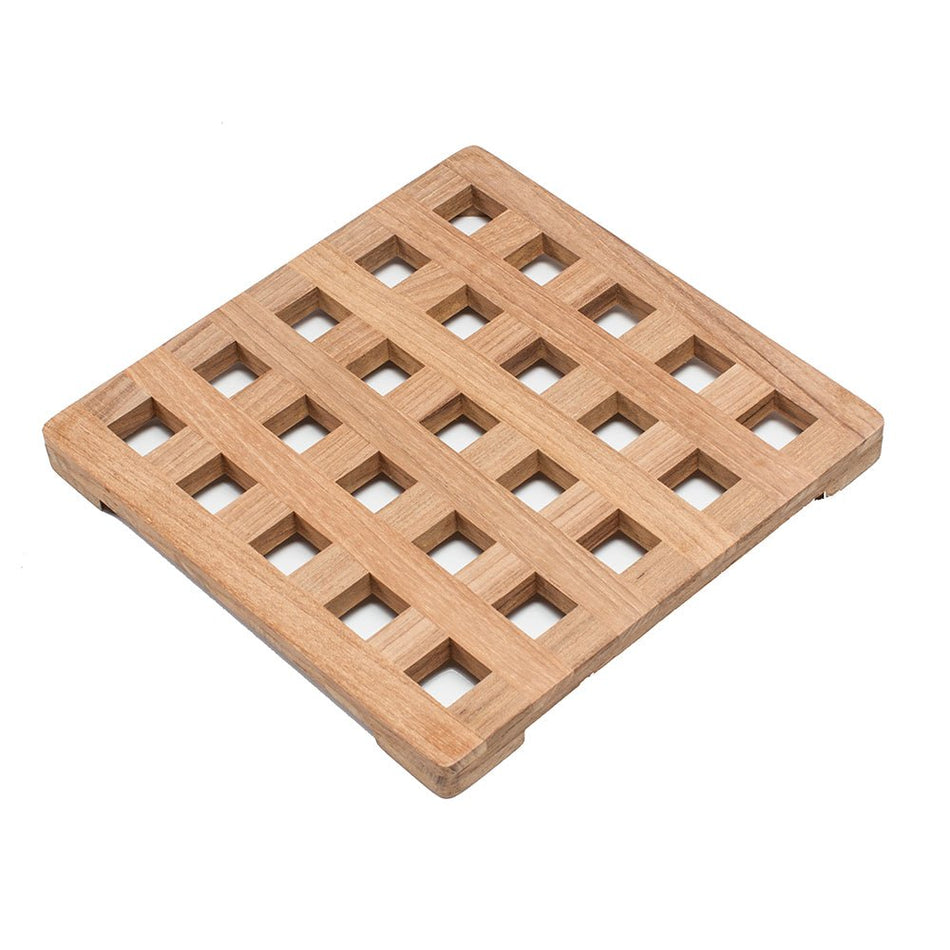 Whitecap Teak Large Square Trivet - 8" - Get Tight Gear